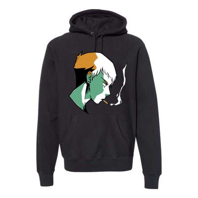 Smoking Anime Boy Premium Hoodie