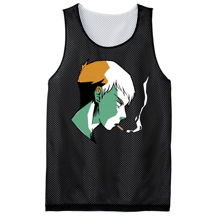 Smoking Anime Boy Mesh Reversible Basketball Jersey Tank