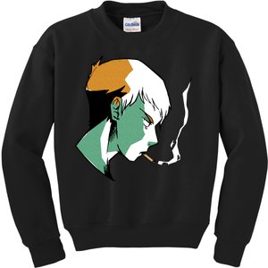 Smoking Anime Boy Kids Sweatshirt