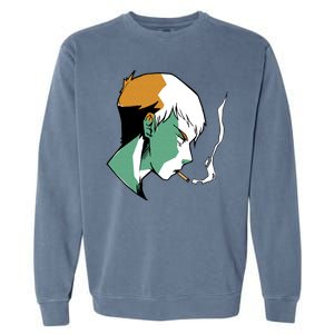 Smoking Anime Boy Garment-Dyed Sweatshirt