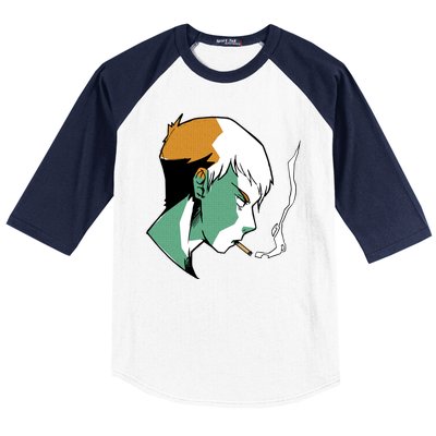 Smoking Anime Boy Baseball Sleeve Shirt