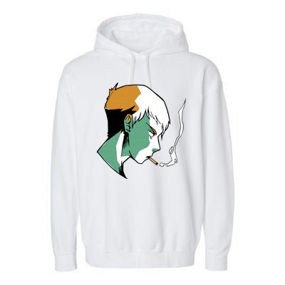 Smoking Anime Boy Garment-Dyed Fleece Hoodie