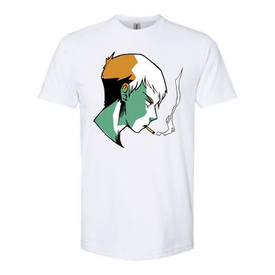 Smoking Anime Boy Softstyle CVC T-Shirt