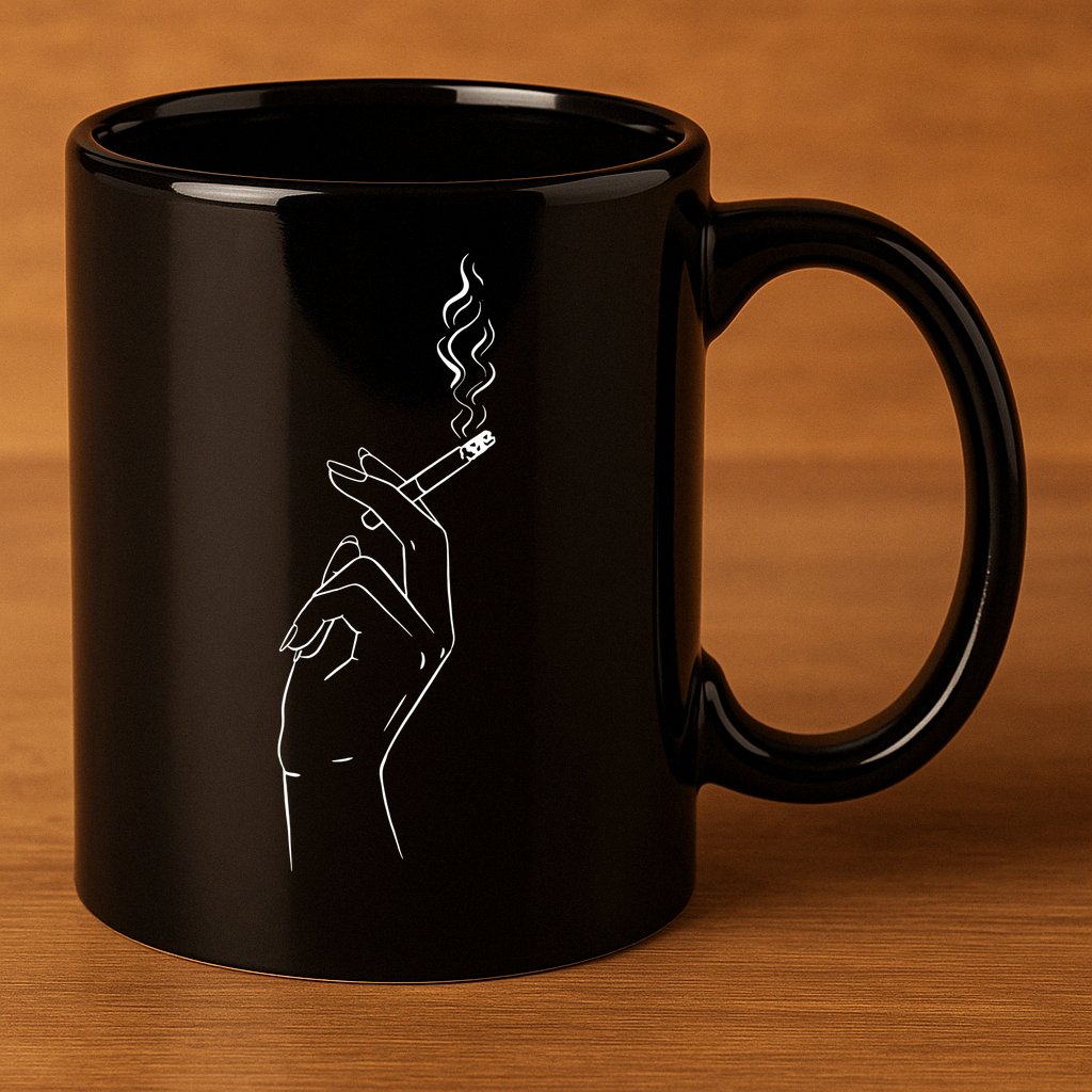 Smoking Hand 11oz C Handle Ceramic Mug