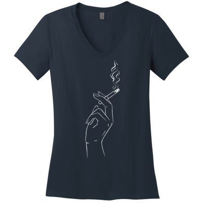 Smoking Hand Women's V-Neck T-Shirt