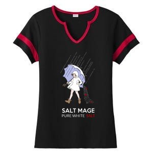 Salt Mage Pure White Salt Ladies Halftime Notch Neck Tee