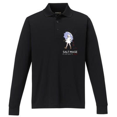 Salt Mage Pure White Salt Performance Long Sleeve Polo