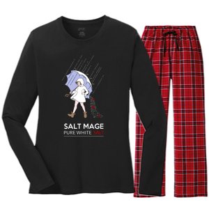 Salt Mage Pure White Salt Women's Long Sleeve Flannel Pajama Set 