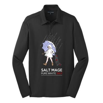 Salt Mage Pure White Salt Silk Touch Performance Long Sleeve Polo