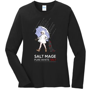 Salt Mage Pure White Salt Ladies Long Sleeve Shirt