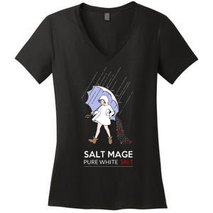 Salt Mage Pure White Salt Women's V-Neck T-Shirt