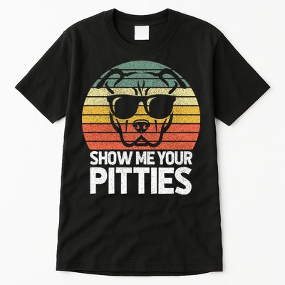 Show Me Pitties Retro Pitbull Pitty Dog Lover Owner Vintage Tall T-Shirt
