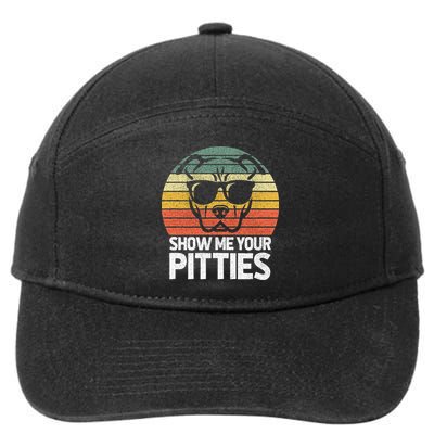 Show Me Pitties Retro Pitbull Pitty Dog Lover Owner Vintage 7-Panel Snapback Hat
