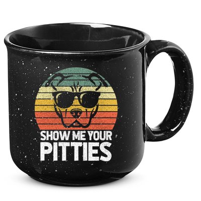 Show Me Pitties Retro Pitbull Pitty Dog Lover Owner Vintage 15oz Campfire Ceramic Mug