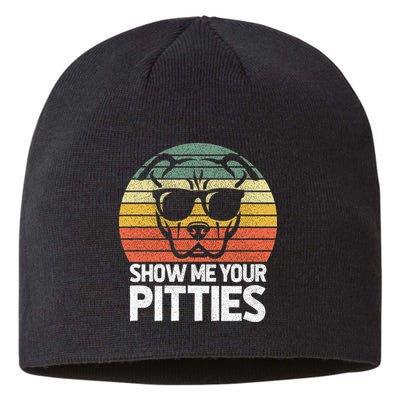 Show Me Pitties Retro Pitbull Pitty Dog Lover Owner Vintage Sustainable Beanie