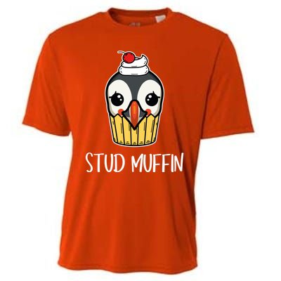 Stud Muffin Puffin Pun Best Pastries Birds Cute Gift Cooling Performance Crew T-Shirt