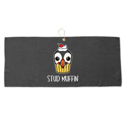 Stud Muffin Puffin Pun Best Pastries Birds Cute Gift Large Microfiber Waffle Golf Towel