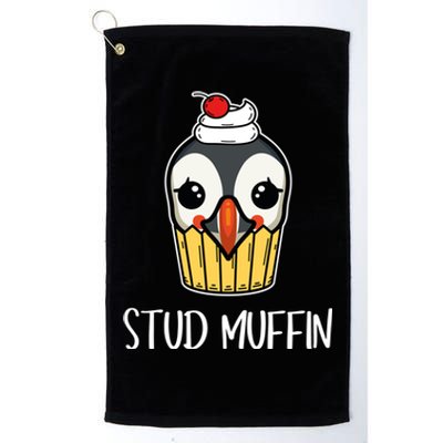 Stud Muffin Puffin Pun Best Pastries Birds Cute Gift Platinum Collection Golf Towel