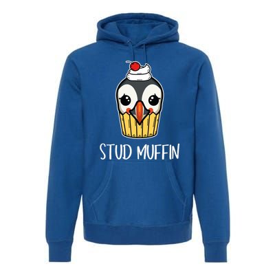 Stud Muffin Puffin Pun Best Pastries Birds Cute Gift Premium Hoodie