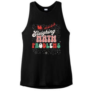 Sleighing Math Problems  Funny Christmas Math Teacher Santa  Ladies PosiCharge Tri-Blend Wicking Tank