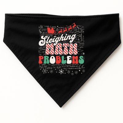 Sleighing Math Problems  Funny Christmas Math Teacher Santa  USA-Made Doggie Bandana