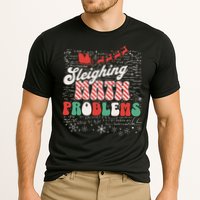 Sleighing Math Problems  Funny Christmas Math Teacher Santa  Cooling Performance Crew T-Shirt