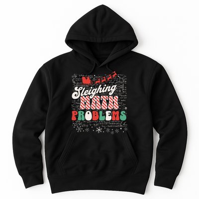 Sleighing Math Problems  Funny Christmas Math Teacher Santa  Hoodie