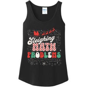 Sleighing Math Problems  Funny Christmas Math Teacher Santa  Ladies Essential Tank