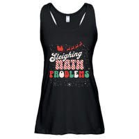 Sleighing Math Problems  Funny Christmas Math Teacher Santa  Ladies Essential Flowy Tank