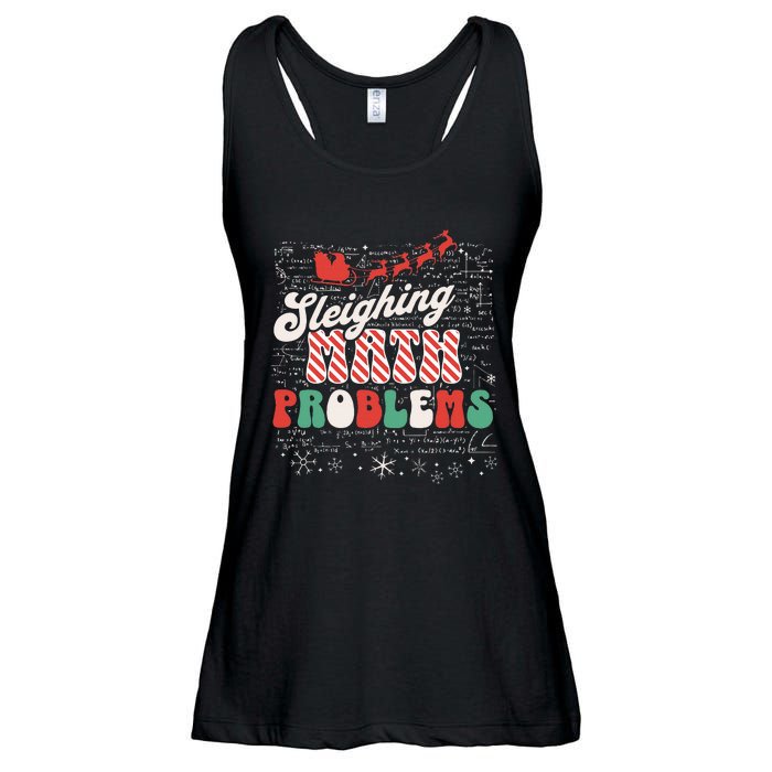 Sleighing Math Problems  Funny Christmas Math Teacher Santa  Ladies Essential Flowy Tank