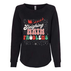 Sleighing Math Problems  Funny Christmas Math Teacher Santa  Womens California Wash Sweatshirt