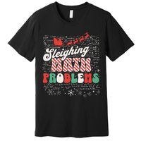 Sleighing Math Problems  Funny Christmas Math Teacher Santa  Premium T-Shirt