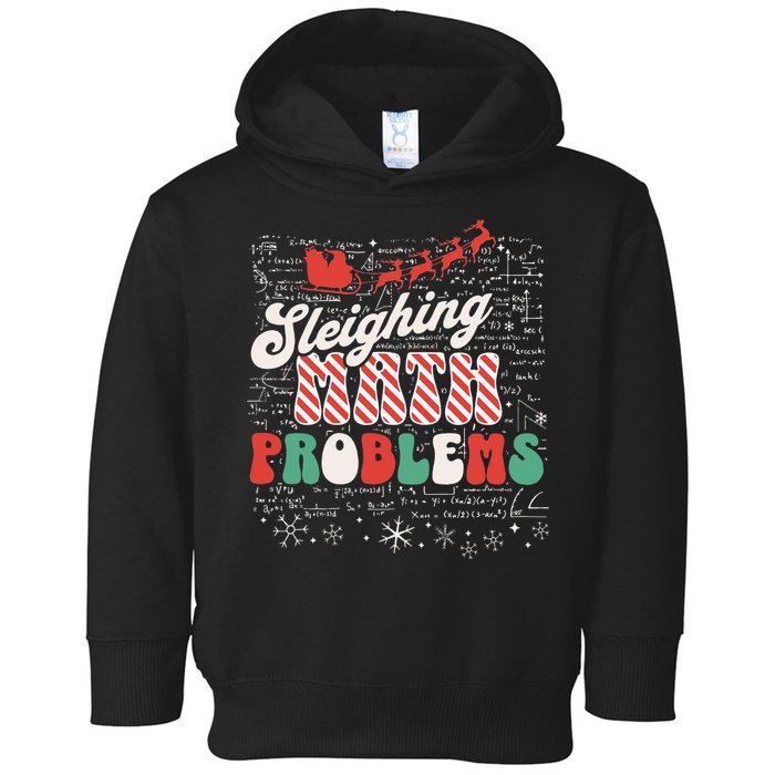 Sleighing Math Problems  Funny Christmas Math Teacher Santa  Toddler Hoodie