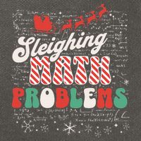 Sleighing Math Problems  Funny Christmas Math Teacher Santa  Cotton Canvas Backpack