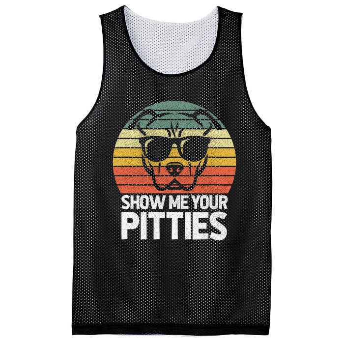 Show Me Pitties Retro Pitbull Pitty Dog Lover Owner Vintage Mesh Reversible Basketball Jersey Tank