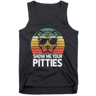 Show Me Pitties Retro Pitbull Pitty Dog Lover Owner Vintage Tank Top