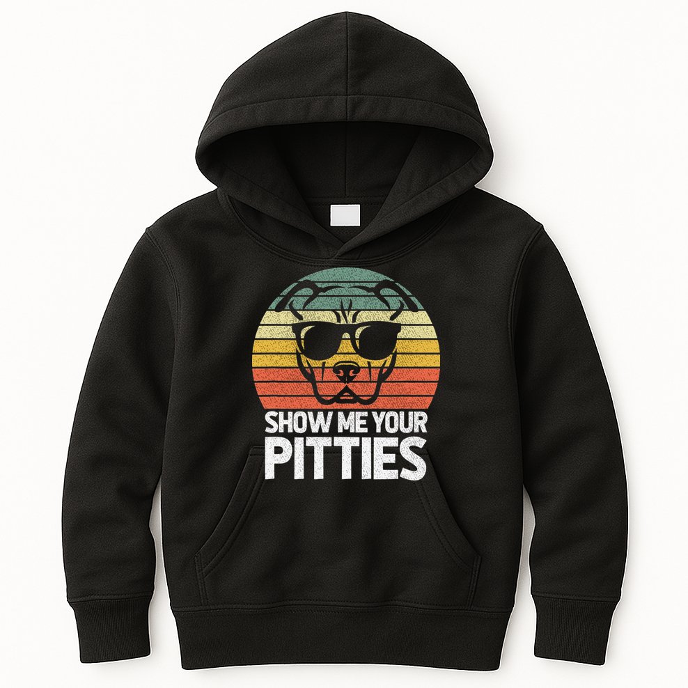 Show Me Pitties Retro Pitbull Pitty Dog Lover Owner Vintage Kids Hoodie