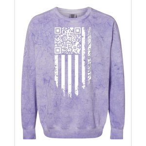 Scan Me President Trump Dancing Code American Flag Colorblast Crewneck Sweatshirt