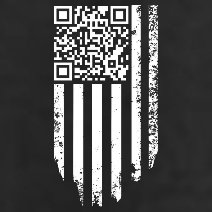 Scan Me President Trump Dancing Code American Flag 7 Panel Mesh Trucker Snapback Hat