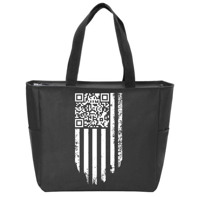 Scan Me President Trump Dancing Code American Flag Zip Tote Bag