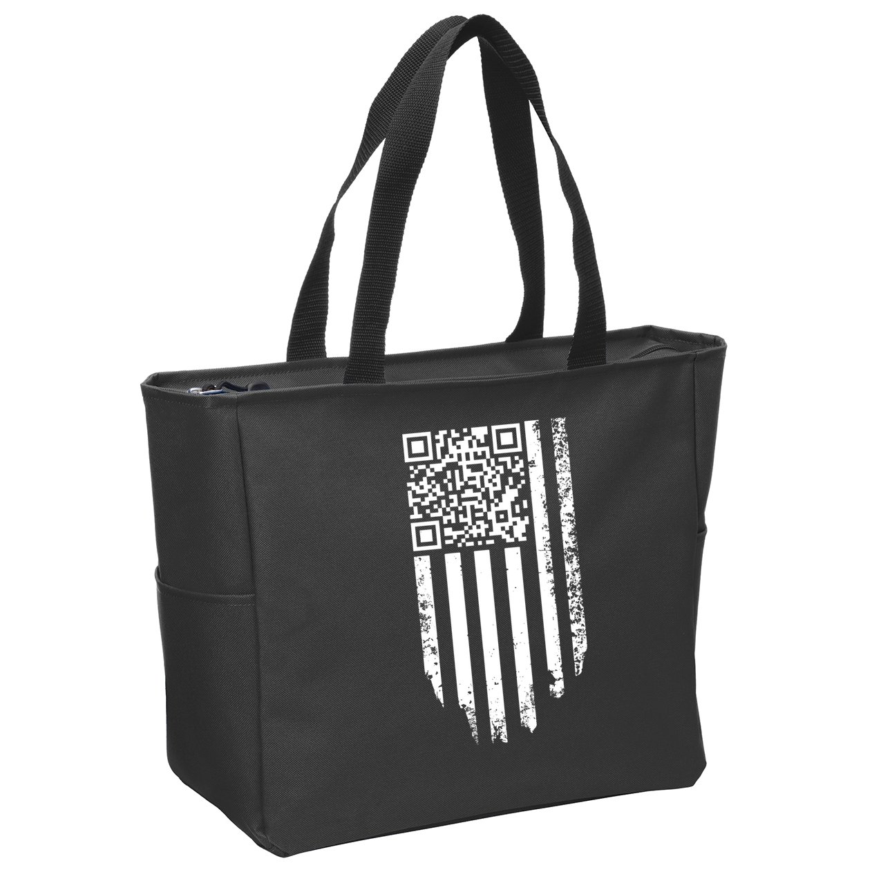 Scan Me President Trump Dancing Code American Flag Zip Tote Bag