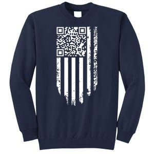 Scan Me President Trump Dancing Code American Flag Tall Sweatshirt