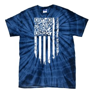 Scan Me President Trump Dancing Code American Flag Tie-Dye T-Shirt