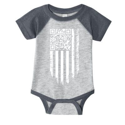 Scan Me President Trump Dancing Code American Flag Infant Baby Jersey Bodysuit