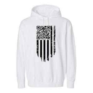 Scan Me President Trump Dancing Code American Flag Garment-Dyed Fleece Hoodie