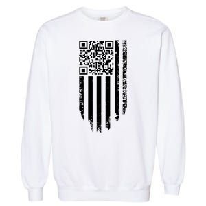 Scan Me President Trump Dancing Code American Flag Garment-Dyed Sweatshirt