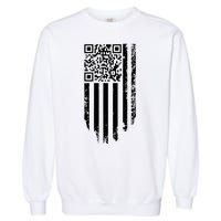 Scan Me President Trump Dancing Code American Flag Garment-Dyed Sweatshirt