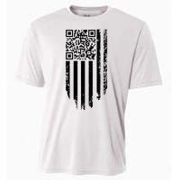 Scan Me President Trump Dancing Code American Flag Cooling Performance Crew T-Shirt