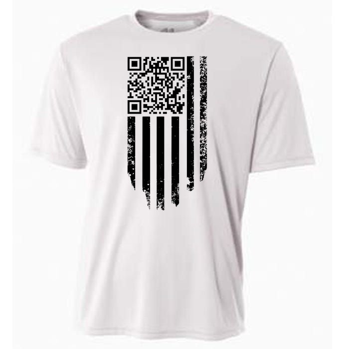 Scan Me President Trump Dancing Code American Flag Cooling Performance Crew T-Shirt