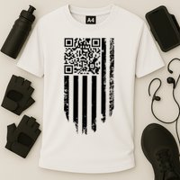 Scan Me President Trump Dancing Code American Flag Performance Shirt